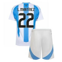 Argentina Lautaro Martinez #22 Hemmadräkt Barn Copa America 2024 Kortärmad (+ Korta byxor)